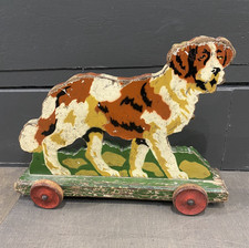Vintage Wooden St Bernard Dog