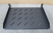 Fixed Vented Cantilever Data Cabinet Shelf 1U 19" Black 350mm Deep