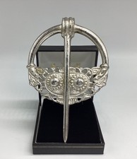 Huge Penannular Brooch Celtic Scottish Silver Tone Metal