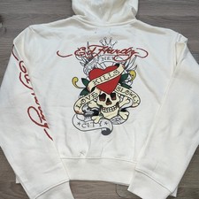 Ed Hardy Cream Graphic Print