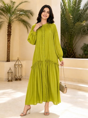 Abaya women pleated maxi - pleated,
