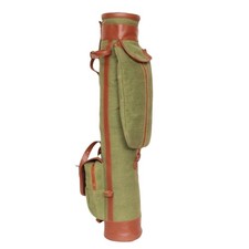 Canvas Leather Golf Bag Sunday Golf Clubs Carry Bag with Two Pockets