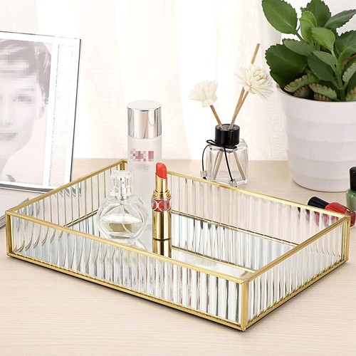 Mirrored gold beauty tray - mirrored,
