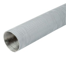 White Aluminium Flexible Hose 100mm / 3m Alloy Air Duct Tube Flexi Pipe