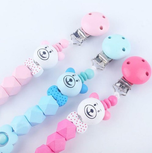 Baby pacifier clip bear beads - pacifier,