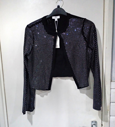 Black sequin mesh cropped - black,