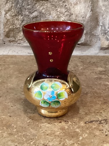 Vintage italy bud vase red - italy,