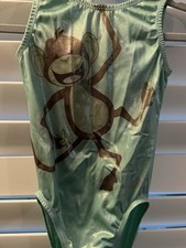 ALPHA FACTOR gymnastics dance LEOTARD CM child medium MONKEY mint green