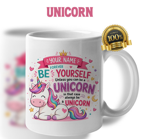 Personalised unicorn mug - personalised,