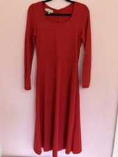 Hobbs red midi dress Fit &