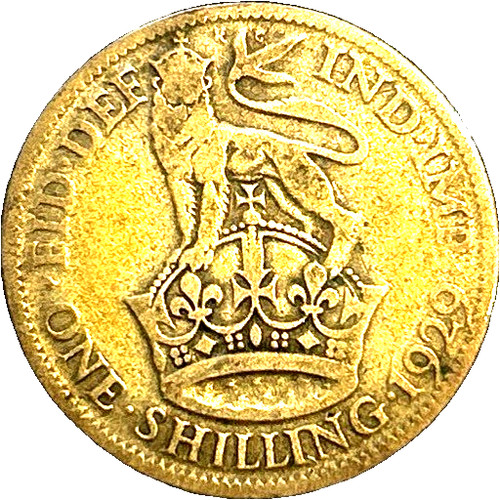Silver one shilling - shilling, coin