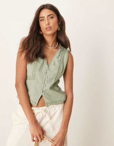 Asos lace trim waistcoat - trim, vest
