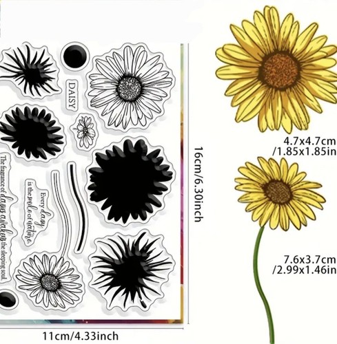 Clear stamps flowers - clear,