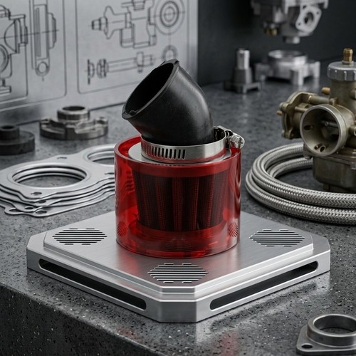 Elbow type air filter red - elbow, blue