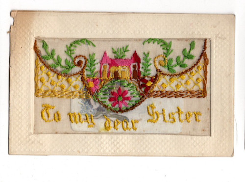 Ww1 embroidered silk vintage - embroidered,