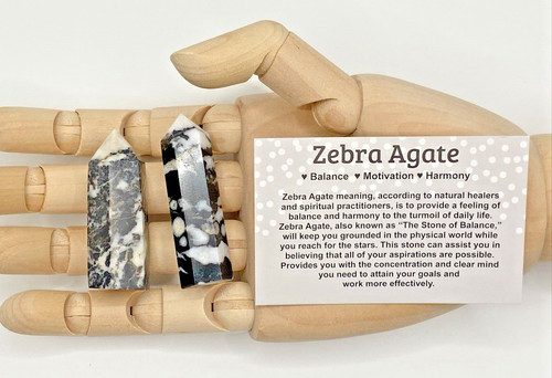 Natural zebra agate obelisk - ,