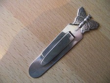VINTAGE 1995 STERLING SILVER HALLMARKED BOOKMARK BUTTERFLY DESIGN 9g 8cm LONG
