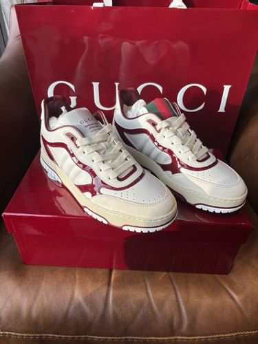 Gucci web white red leather - white,