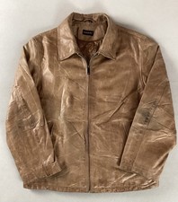 Vintage Leather Highwayman Jacket Bomber Jacket Brown Size M