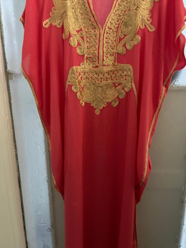 Women red moroccan kaftan - moroccan,