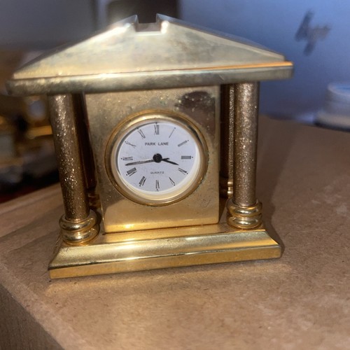 Brass miniature clock - brass,