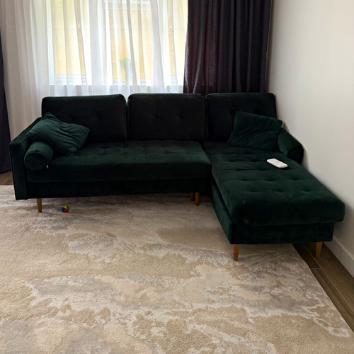 Wayfair green velvet shape - green, l-shape