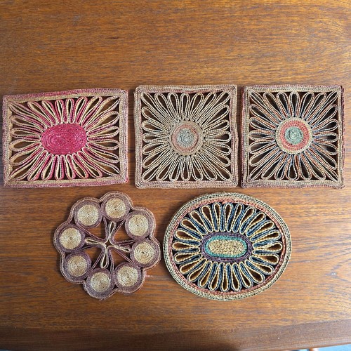 Set vintage mats raffia - vintage,