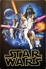 STAR WARS Metal plaque 20x30 Retro film movie wall poster bar man cave Tin sign