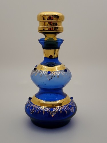 Bohemian cobalt blue and gold