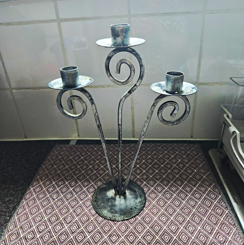 Silver metal scroll arm - silver,