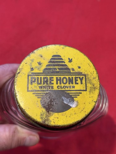 Vintage embossed honey jar - honey,