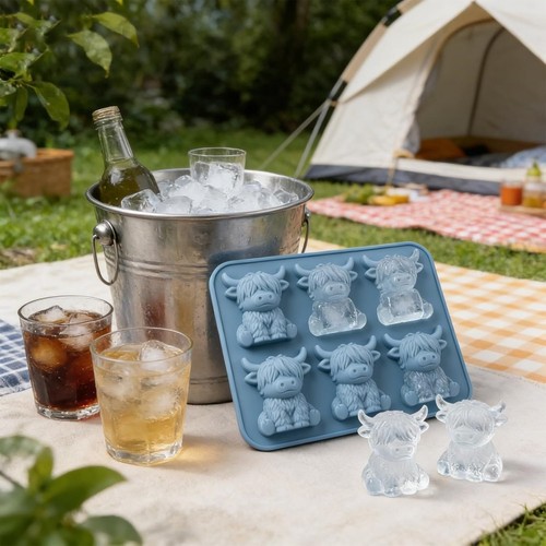 Highland cow ice cube - cow, tray
