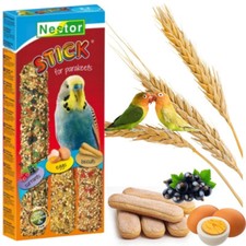 Parakeets 3 in 1 Sticks Budgie EGGS + CURRANTS + BISCUITS Bird Seed Food Parrots