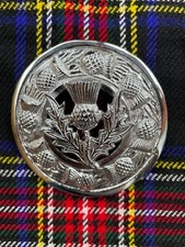 Scottish Highland Kilt Fly Plaid Brooch 