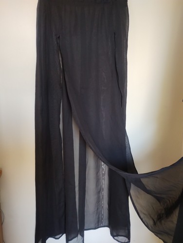 Sheer black double slit - double,