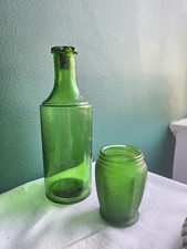 Antique vintage green glass - vintage,