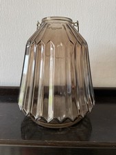 Smoky Glass Vase with Brass