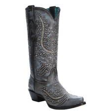 Corral Ladies Dark Blue Embroidered Snip Toe Western Boots A4607