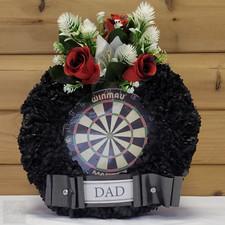 Dartboard Funeral Flowers