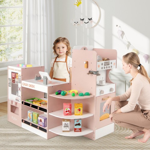 Wooden pretend play kitchen - wooden,