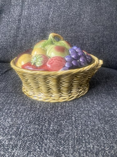 Majolica pottery fruit pyramid - pottery,