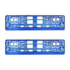 2 x BLUE Chrome Number Plate