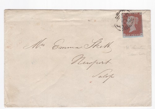 1844 fine penny red - 1d,