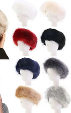 Ladies Faux Fur Headband Hat Fleece Lined Russian Winter Ski Ear Muff Warmer UK