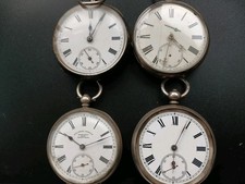 joblot X 4 Antique  Silver Gents Pocket watches. Spares & Repairs. 