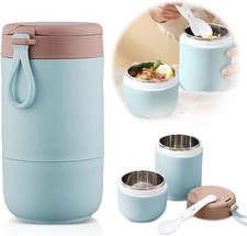 800ml Hot Food/Soup Thermos Flask Stainless Steel Vacuum Insulated Jar & Spoon.