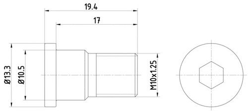 Front rear bolt - rear, brake