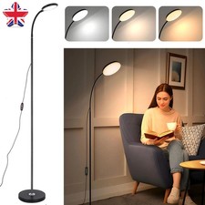 Flexible Arm Floor Standing LED Lamp Bedroom Reading Work Dimmable Light USB UK