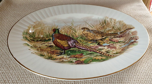 Liverpool pottery pheasants - rd,