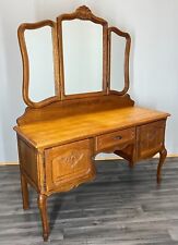 Vintage Dressing Table with mirror French Louis Vanity Table Makeup LOT 3682